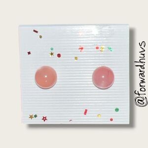 Bundle Sale 3 for $15 | Sparkly Pink Resin Stud Earrings – Confetti Glitter Dome